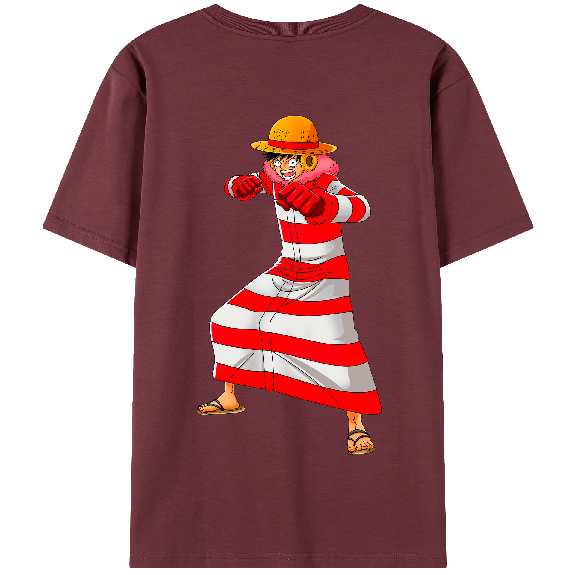 ワンピース モンキー・D・ルフィ ONE PIECE Monkey D. Luffy 綿100％半袖Tシャツ（背面プリント）